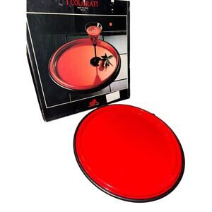 Vintage Furio Minuti DeAgostini Inox “I Colorati” Red Modernist Serving Tray Box